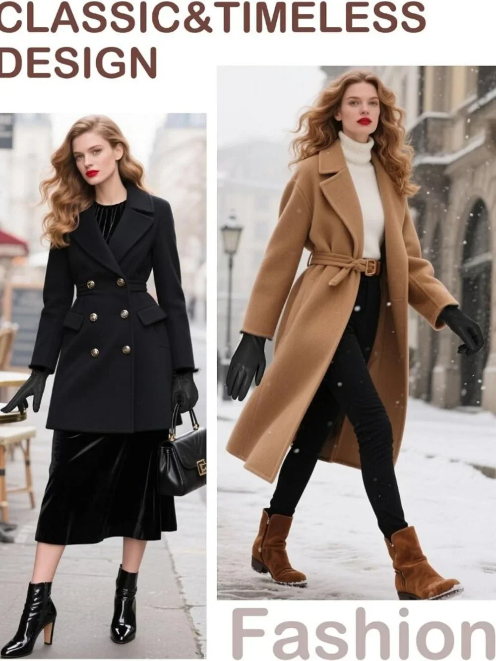 Warm Touchscreen Leather Gloves with Fur Cuff | Cashmere Lined Winter Driving